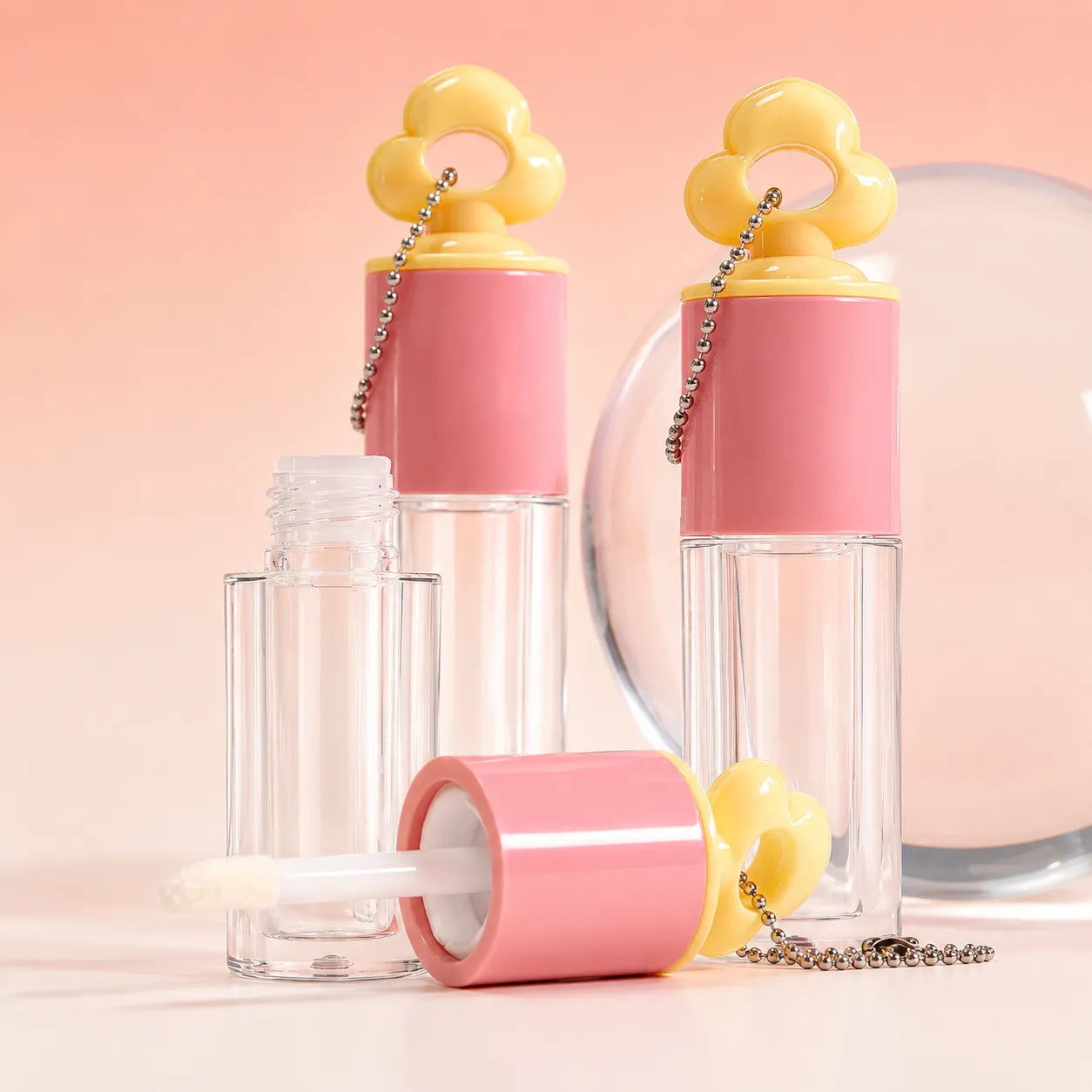 kaiya-clear-lip-gloss-packaging-keychain-lip-gloss-tubes-pink-cap-cute-design