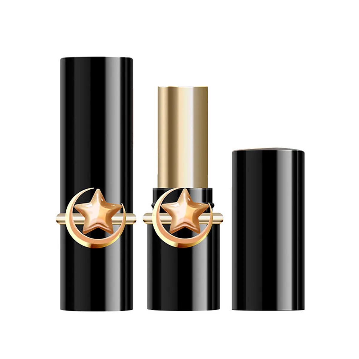 Kaiya black lipstick tube for black lipstick packaging with a premium ring detail