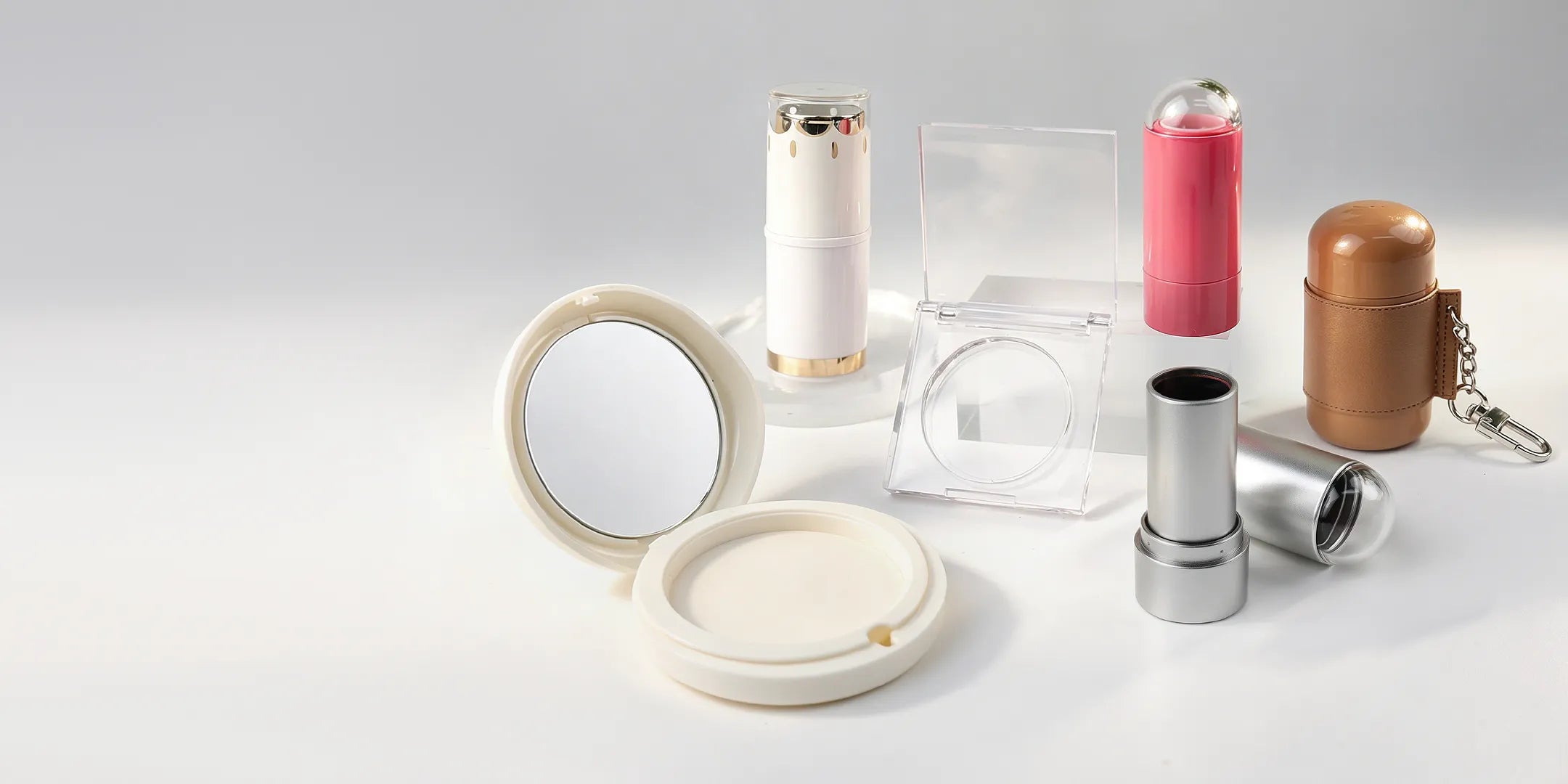 Kaiya blush contour and highlighter packaging collection for liquid cream and powder face makeup formats
