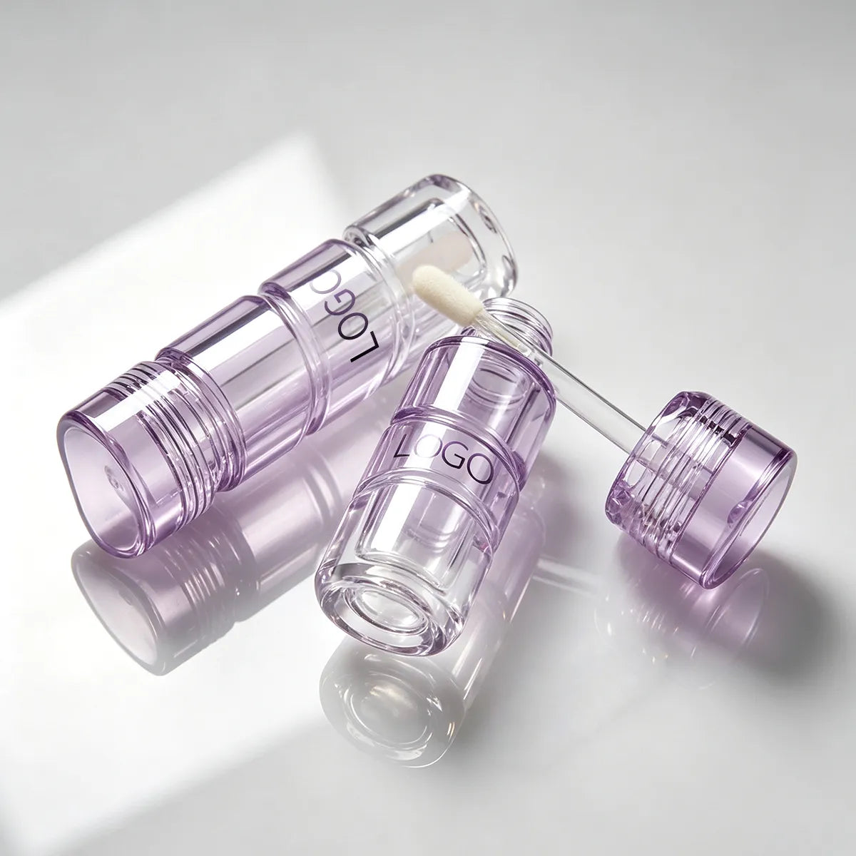 KAIYA clear lip gloss bottles with transparent plastic bodies for custom lip gloss packaging projects