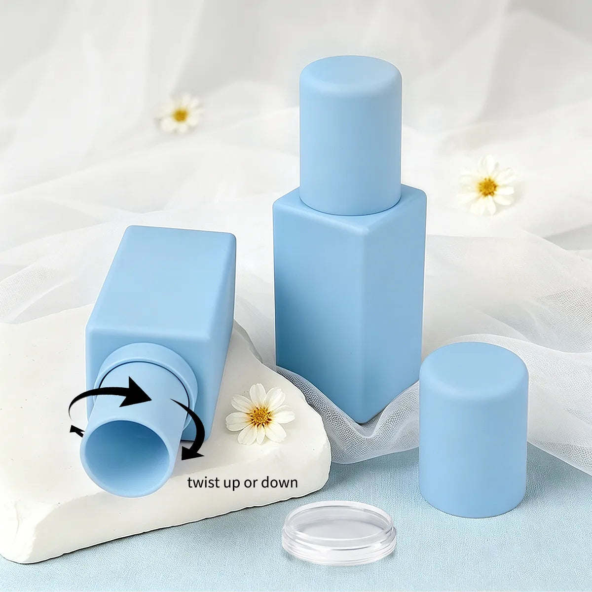 Kaiya cream blush tube in a blue twist-up container design for cream blush packaging.