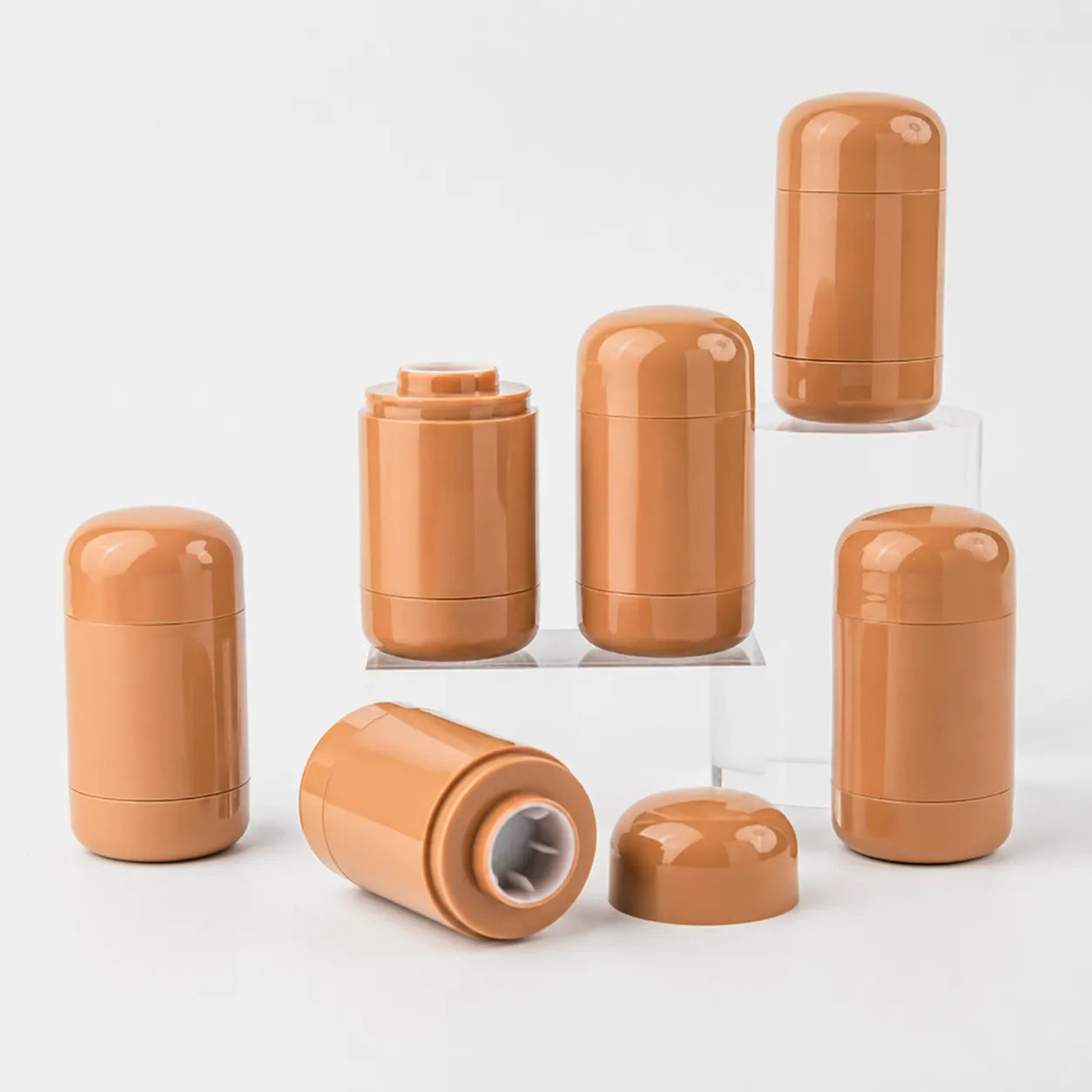 Kaiya cream blush tube with glossy UV Coating finish for cosmetic stick packaging.