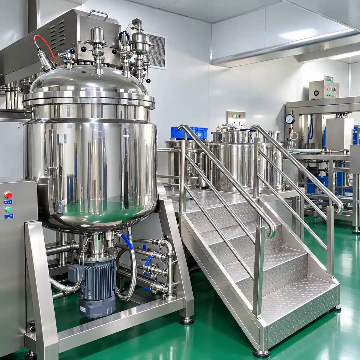 Foundation manufacturing process at KAIYA with cosmetic mixing and production equipment for private label foundation