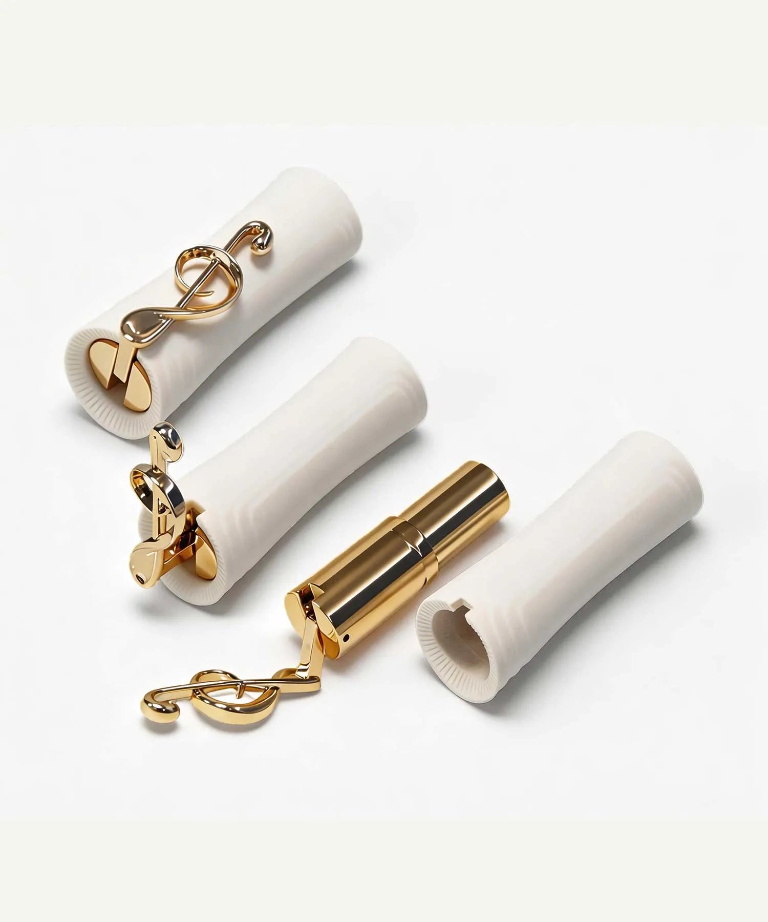 Kaiya fun makeup packaging with music note charms, showcasing unique makeup packaging design for custom cosmetic containers.