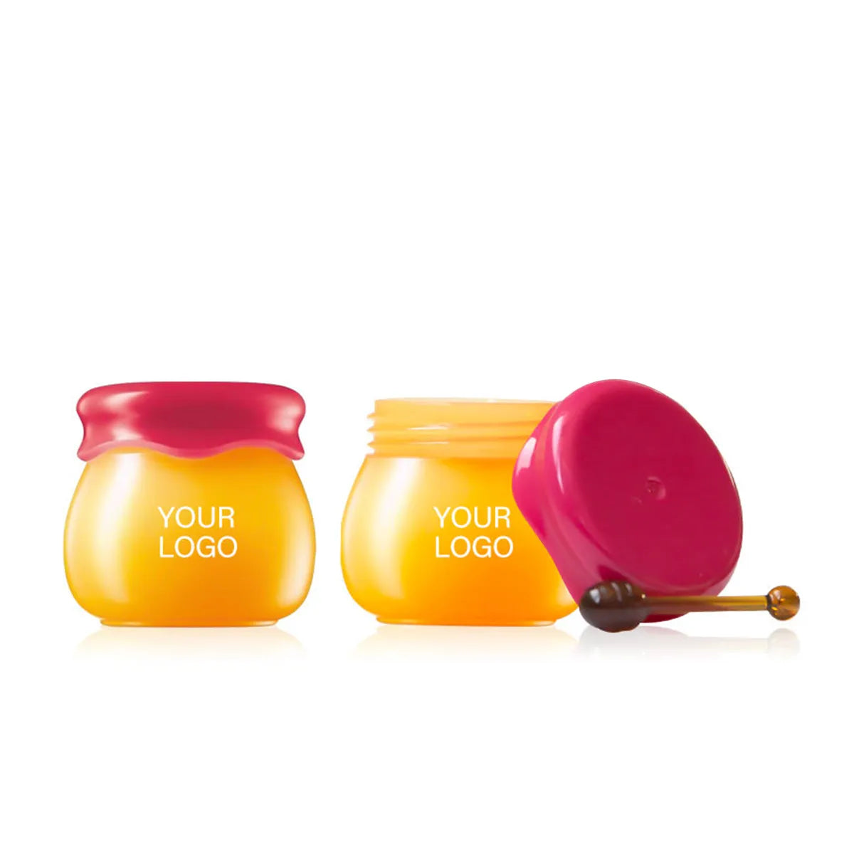 Kaiya honey pot lip balm containers and in a direct apply lip mask jar design