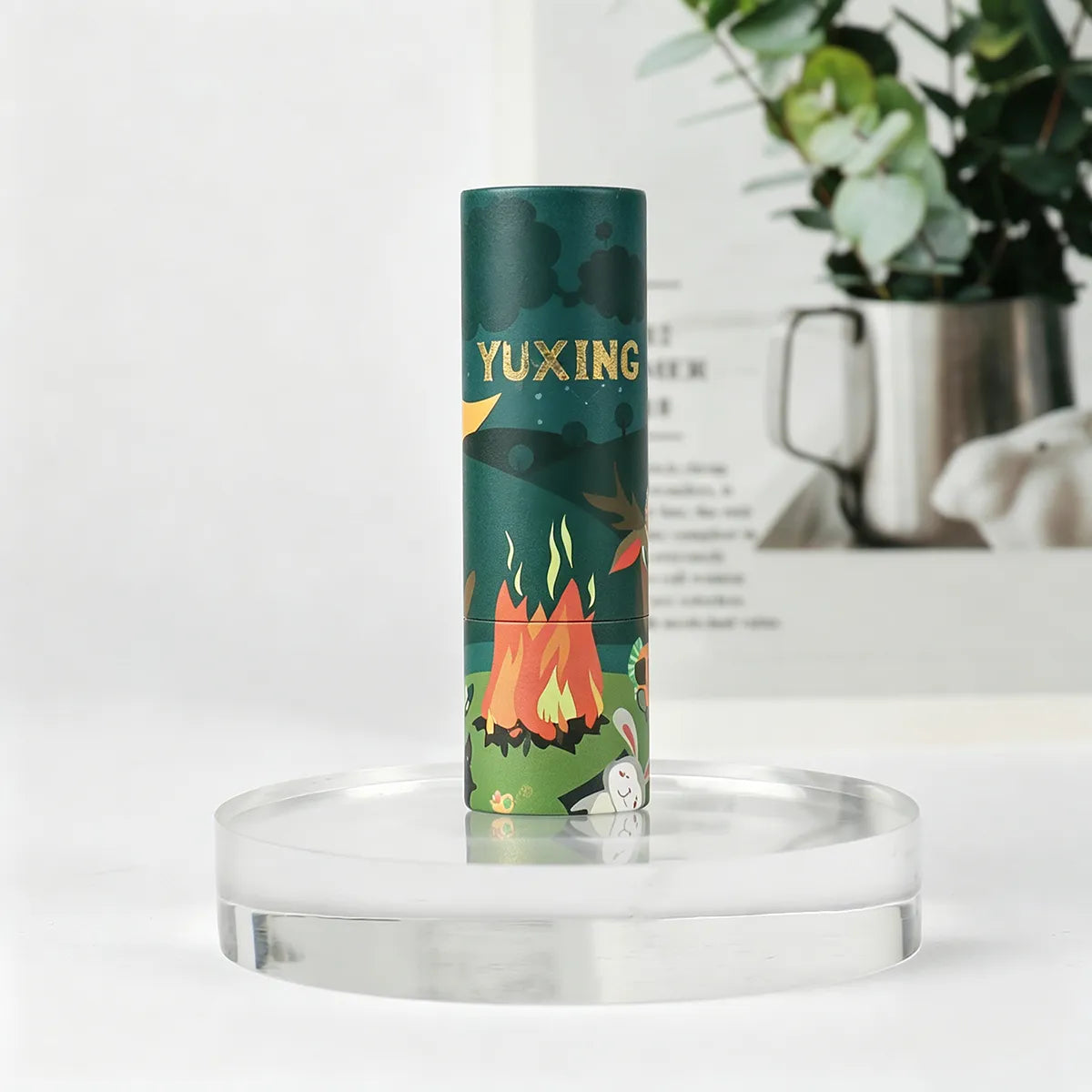 Kaiya kraft paper lip balm tubes with custom printed design for paper-based lip care packaging.