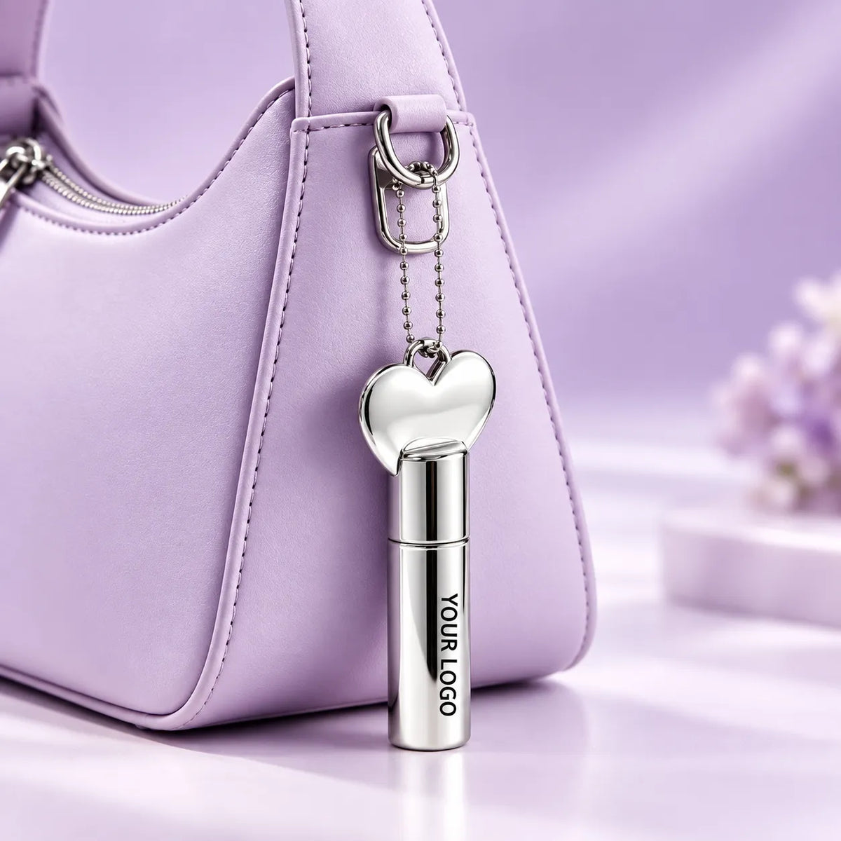 Kaiya unique lip gloss tubes with decorative keychain attachment for portable beauty collections