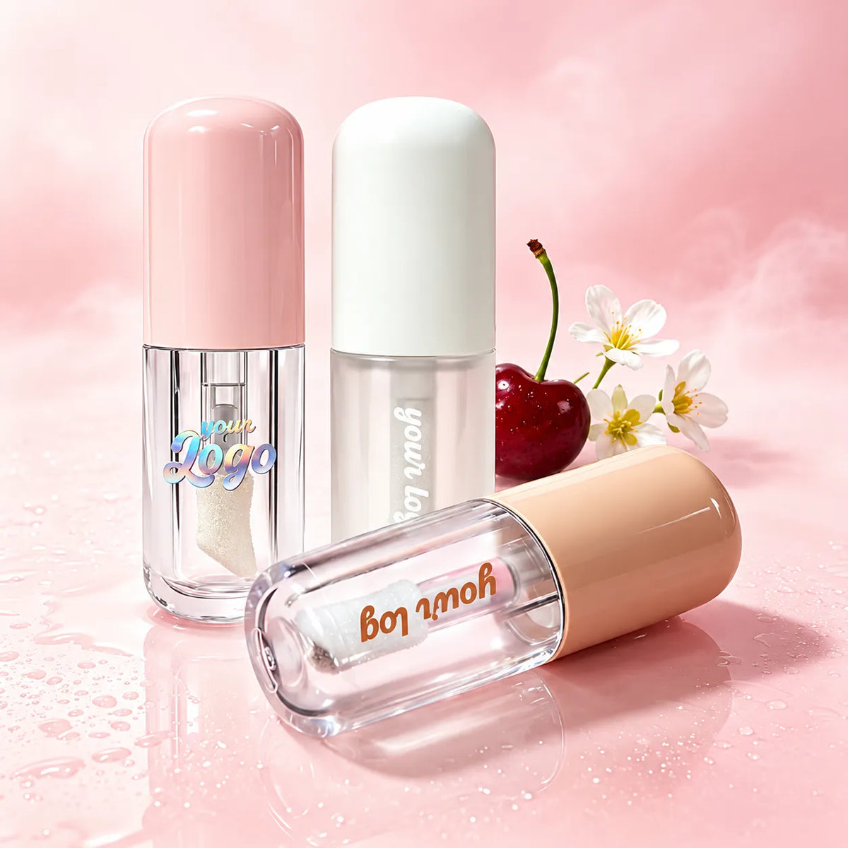 mini lip gloss containers for multi shade sets and compact beauty collections