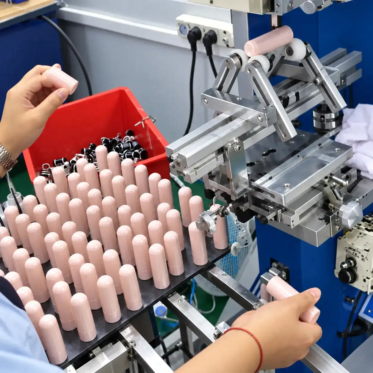KAIYA OEM cosmetic packaging silk screen printing process on custom color cosmetic containers