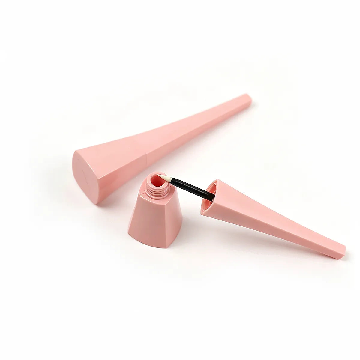 Kaiya pink eyeliner tube in a slim custom packaging design with fine brush applicator.