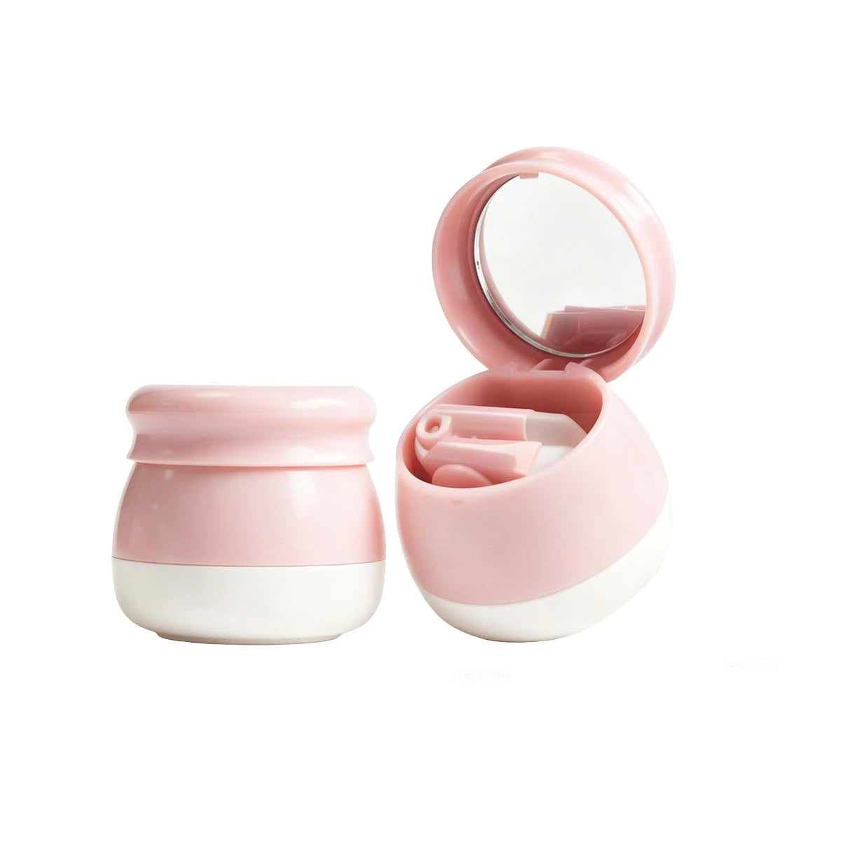 Pink lip scrub containers with mirror lid design from Kaiya