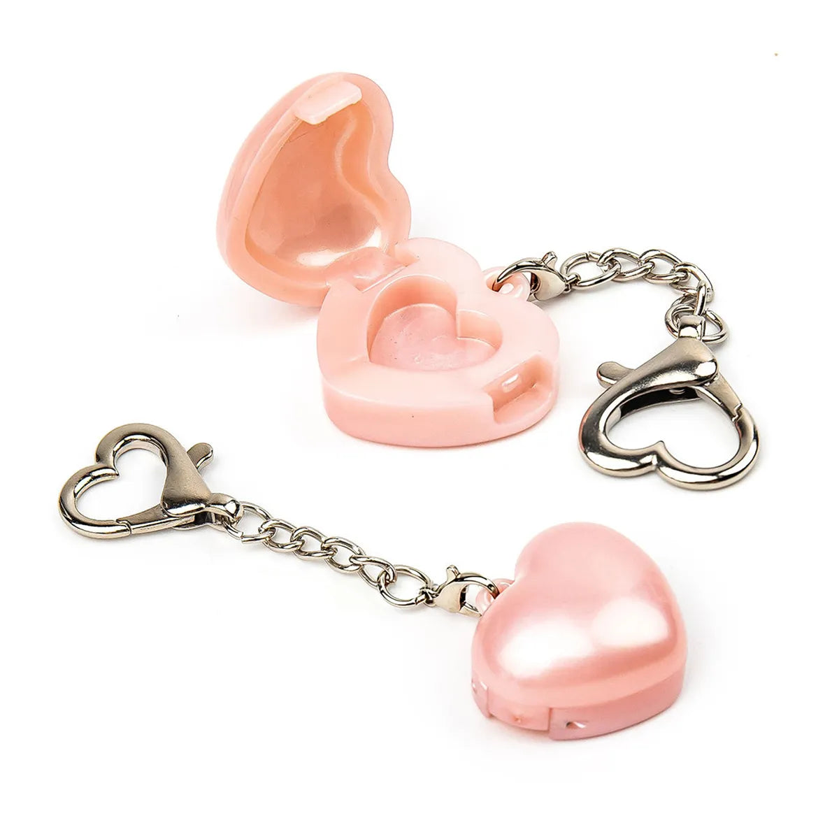 Plastic makeup containers in heart keychain design by Kaiya