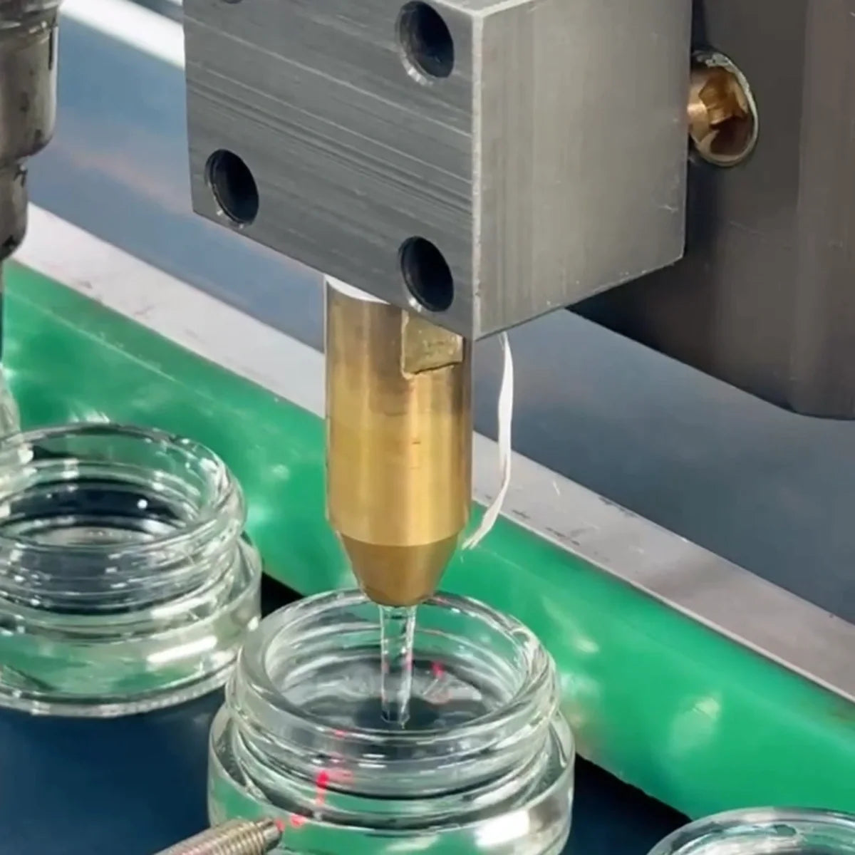 Private label cosmetic manufacturing at KAIYA, showing filling equipment and production line support for private label makeup projects in China.