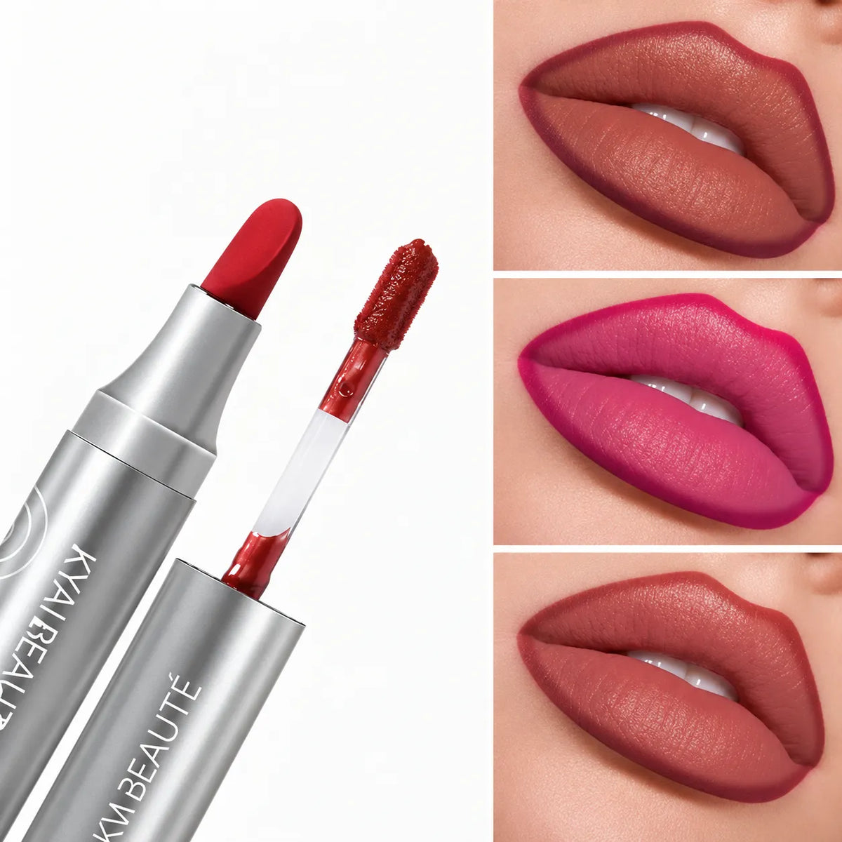 Kaiya private label lip liner with a dual-ended lip color format combining precise definition and fuller color application.