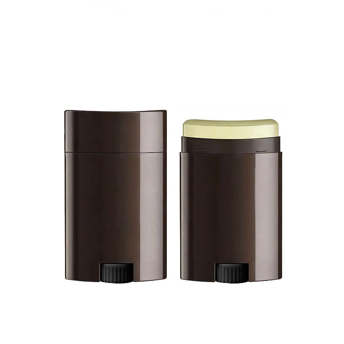 KAIYA sunscreen stick packaging in black matte finish for solid sunscreen, balm, or portable sun care products
