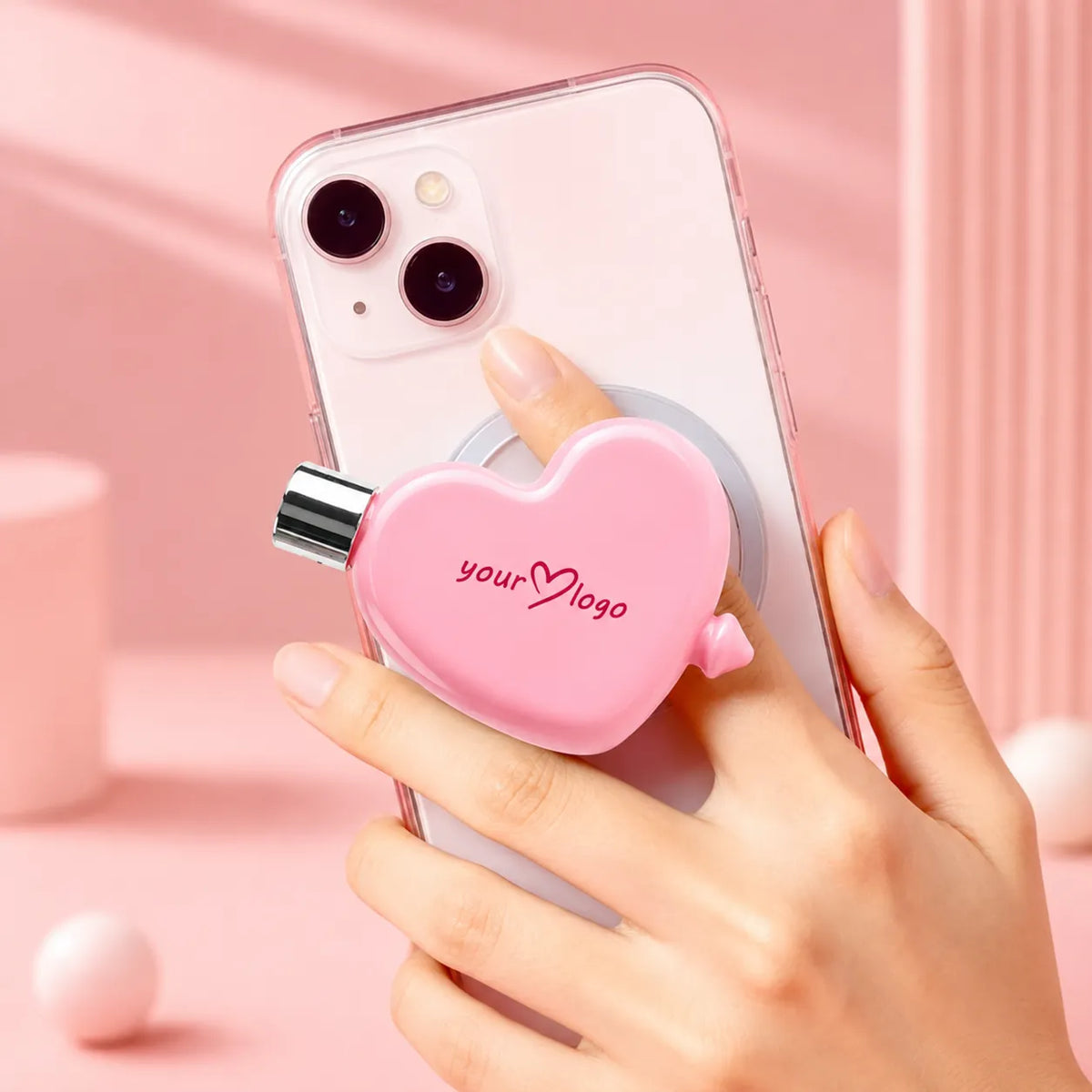 Unique lip gloss containers designed as phone accessories for portable and interactive beauty packaging, Kaiya