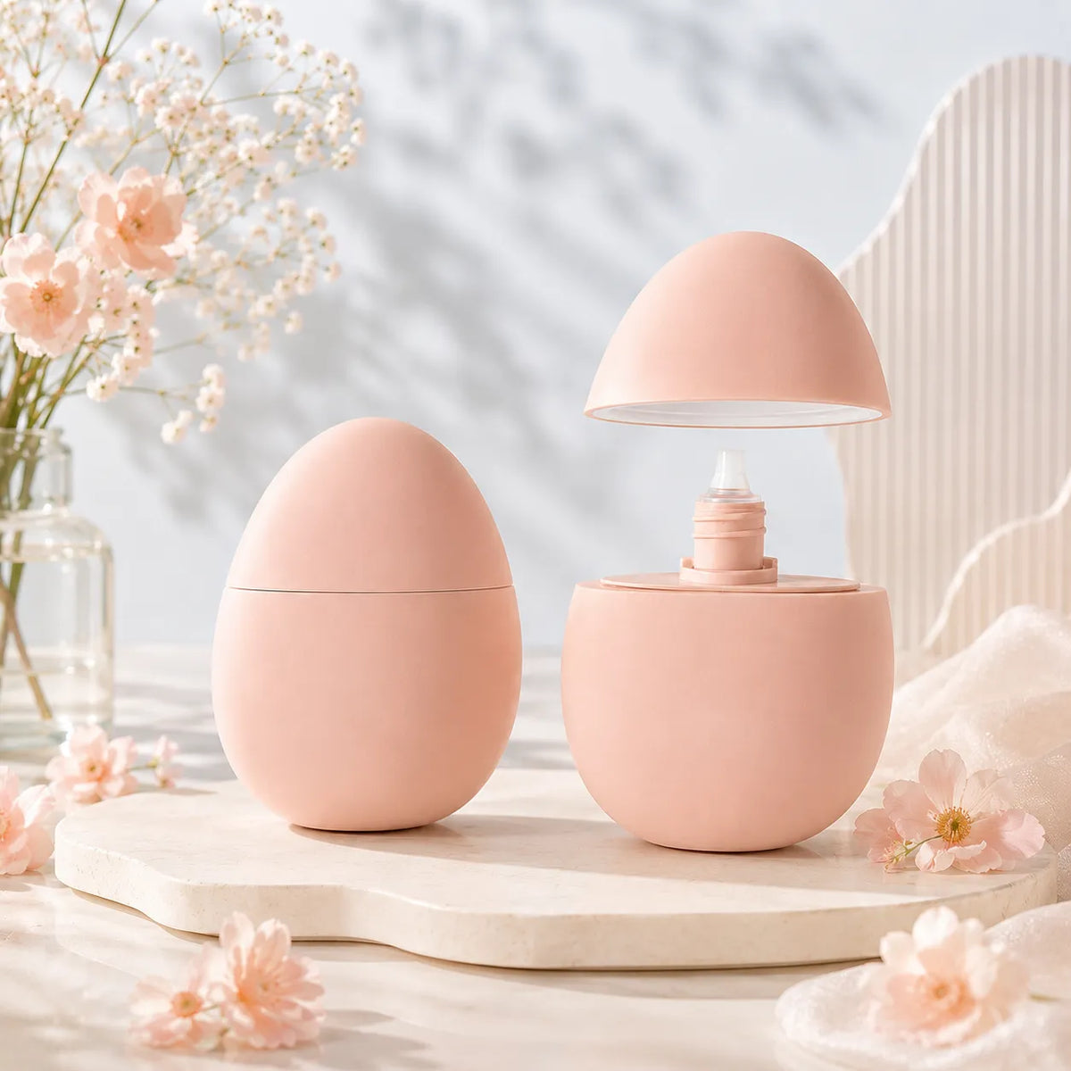 Plastic bottle foundation in egg shape packaging by kaiya