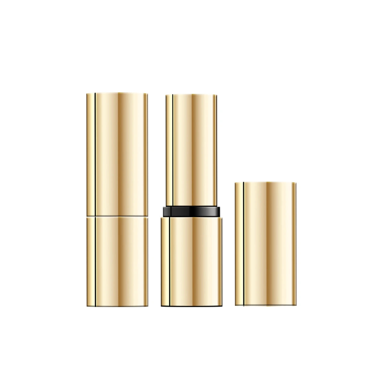 Aluminum cosmetic tubes in gold stick packaging design by Kaiya