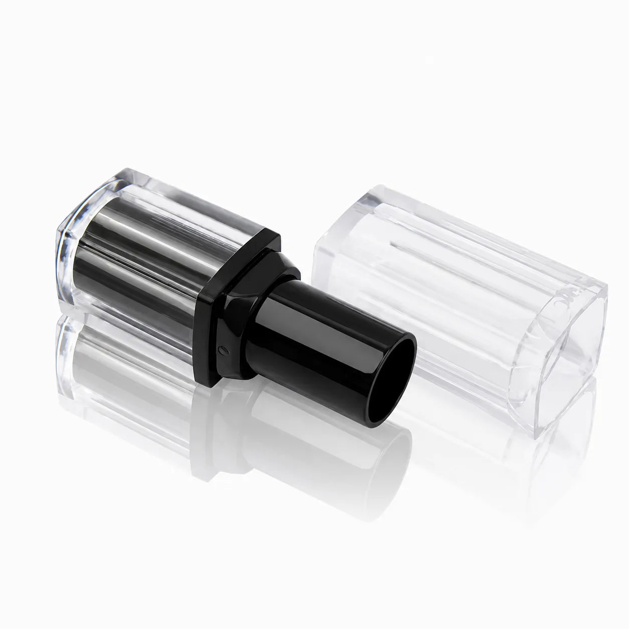 Kaiya black lipstick containers with clear cap and empty lipstick tube packaging
