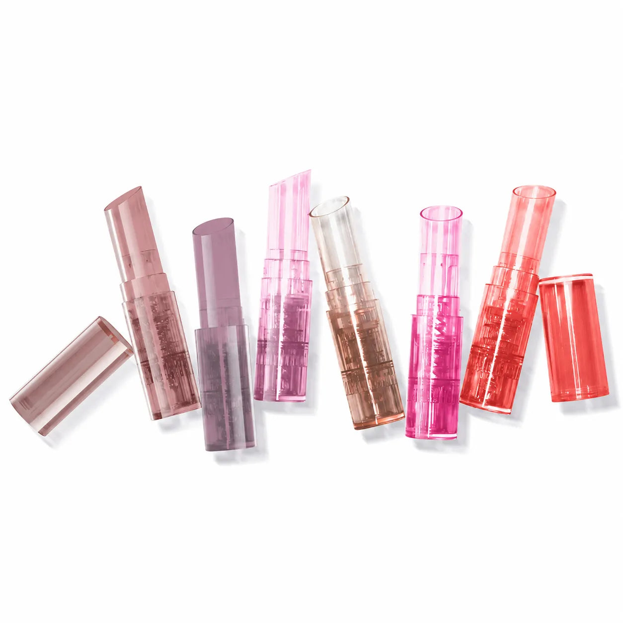 Kaiya clear lipstick containers with transparent color options for custom cosmetic packaging