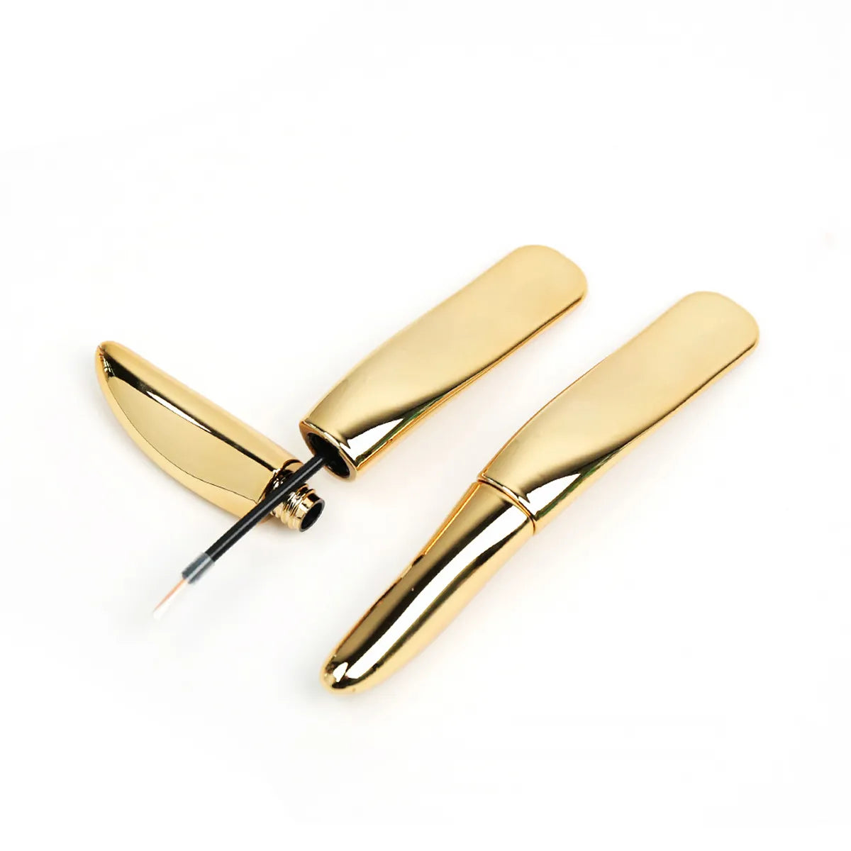 Kaiya custom eyeliner packaging with gold eyeliner tube and precision liquid liner component