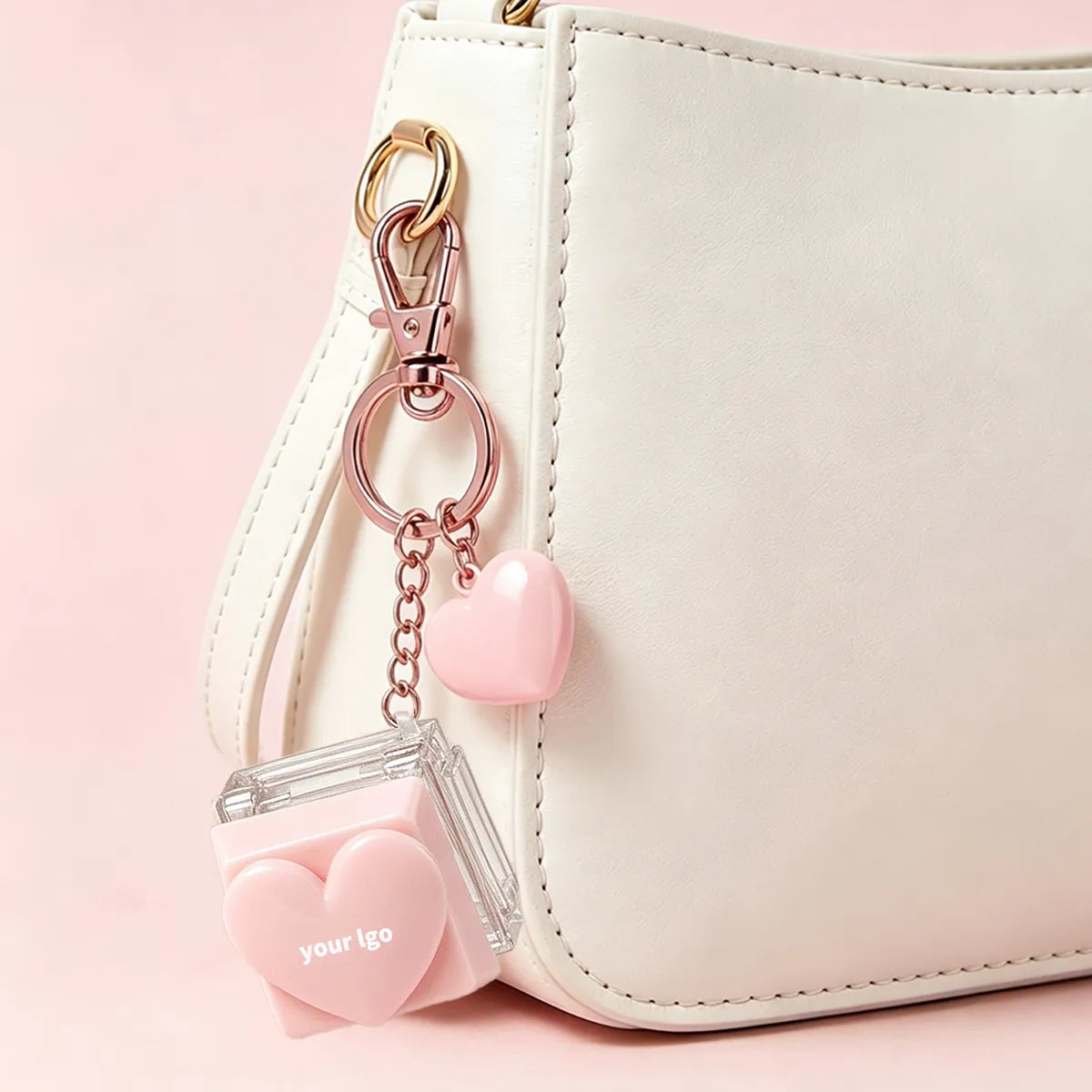 KAIYA custom lip gloss jars with decorative bag charm attachment for portable beauty packaging