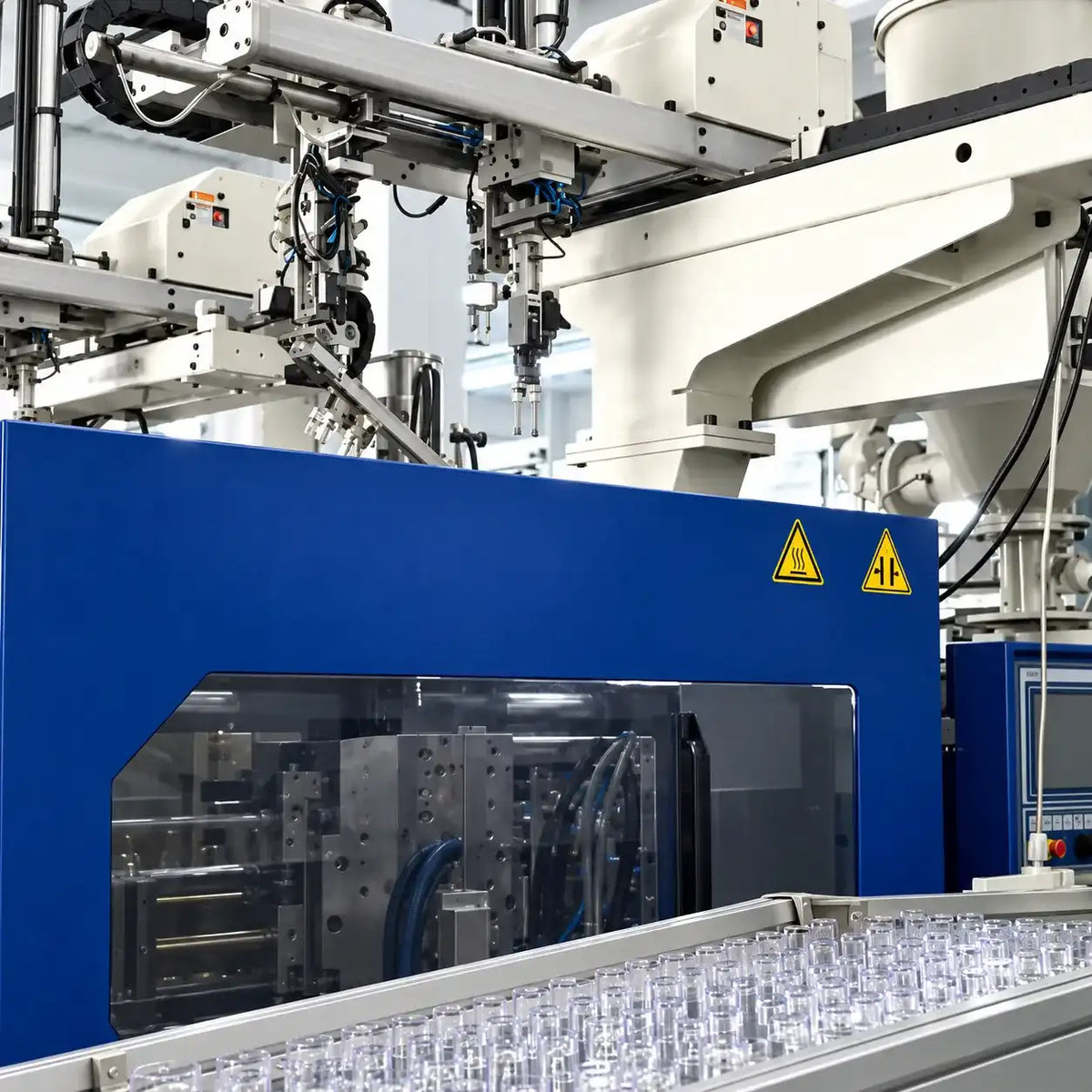 Injection molding equipment for custom lip gloss tubes at Kaiya