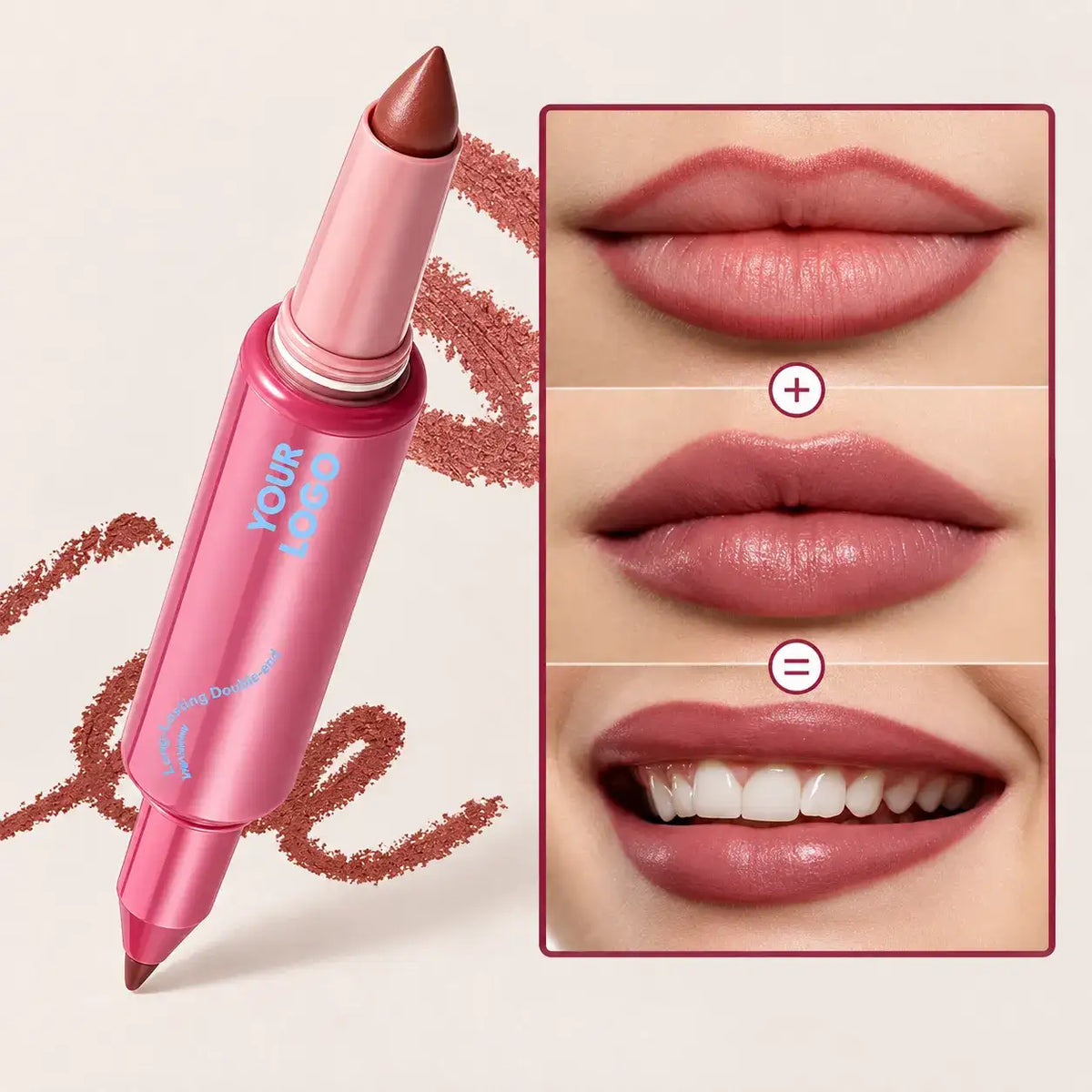 Kaiya custom lip liner pencil with dual-ended design for precise lip definition, blending and coordinated lip color application.