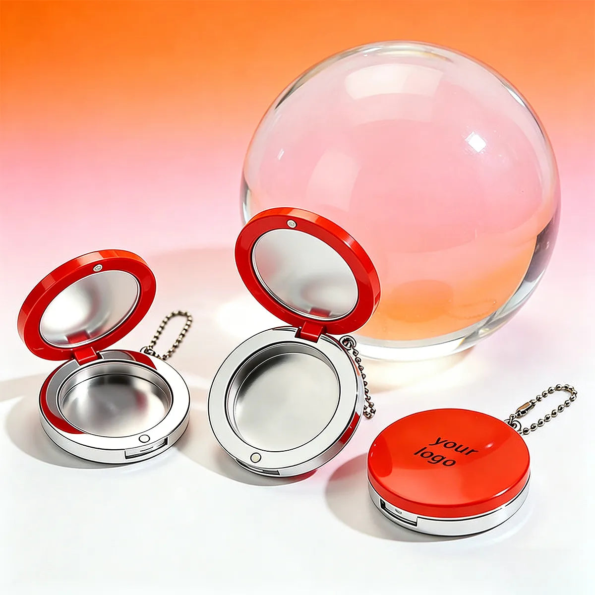 Kaiya cute cushion foundation case with keychain hanging design, featuring a compact mirror case for cute makeup packaging collections.