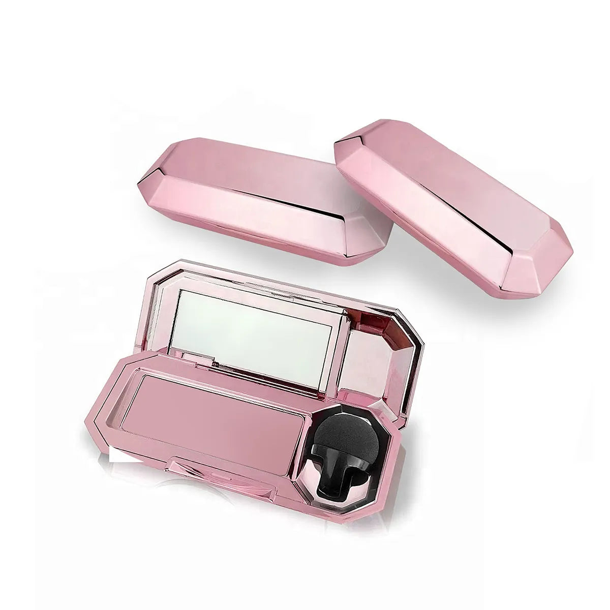 KAIYA empty eyeshadow palette with mirror in pink case design for custom eyeshadow and small makeup palette projects