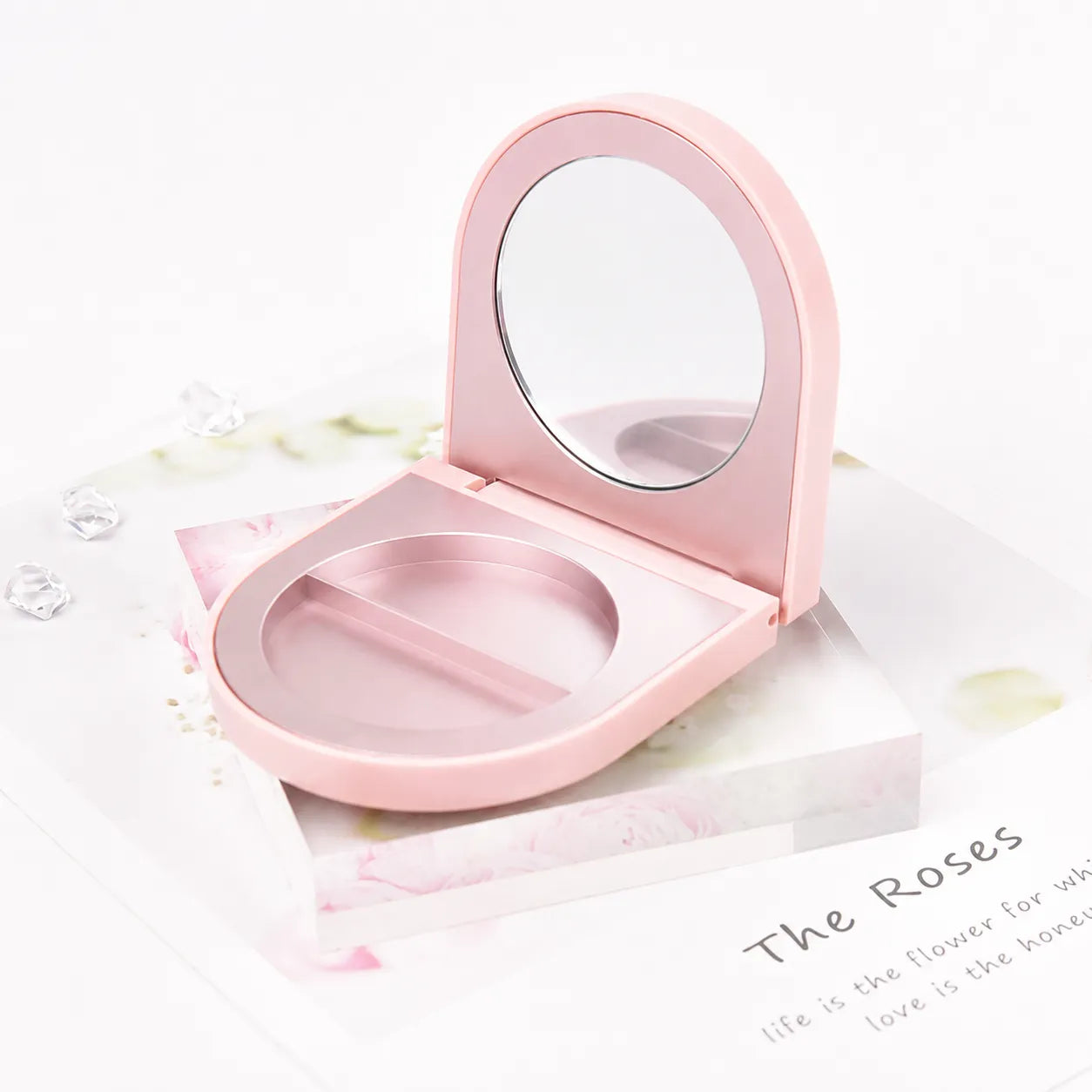 KAIYA empty magnetic eyeshadow palette in pink design with mirror for custom eyeshadow palette projects