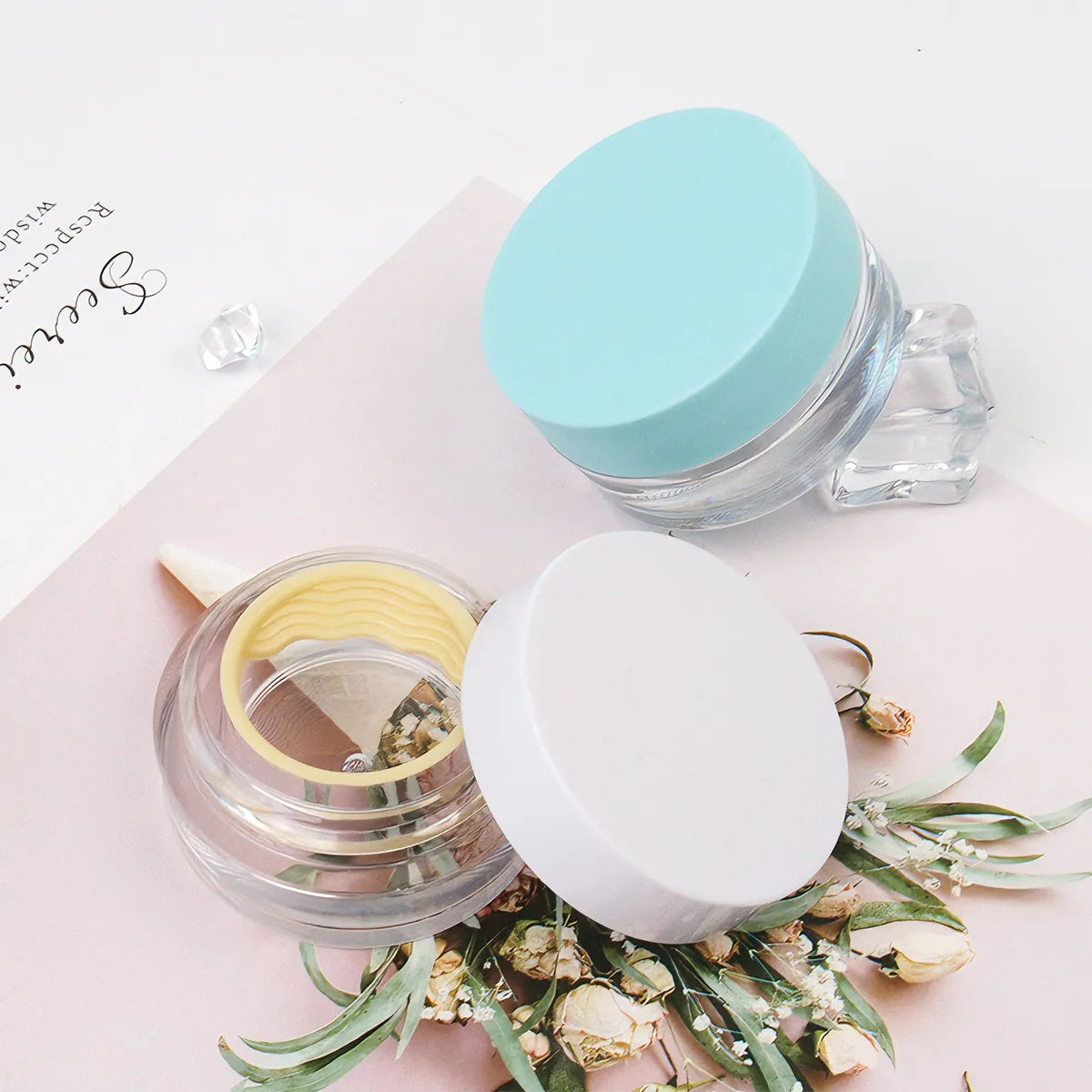 Kaiya eyebrow package in pastel empty eyebrow container styles for brow cream products