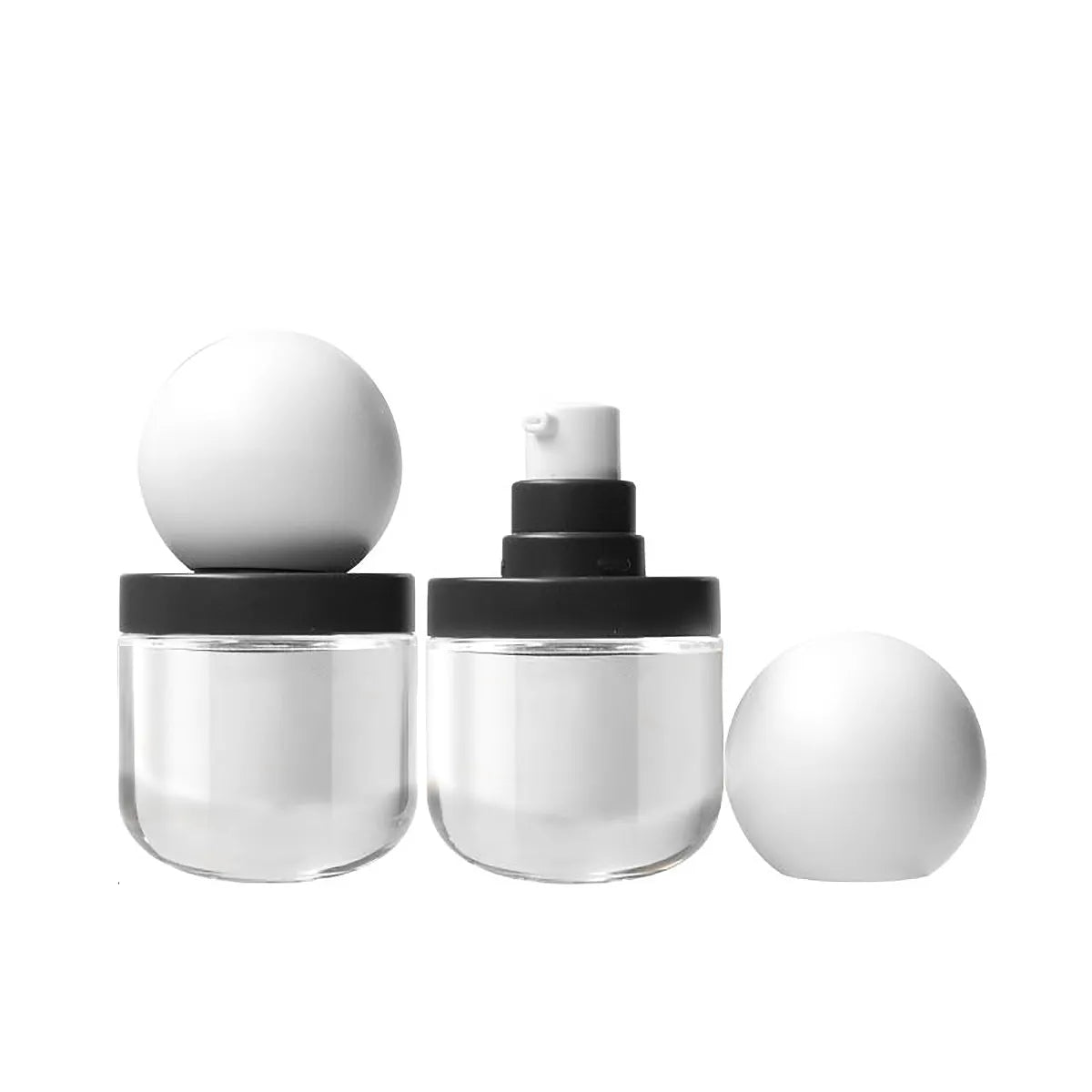 Kaiya glass foundation bottle in a glass cosmetic pump bottle design