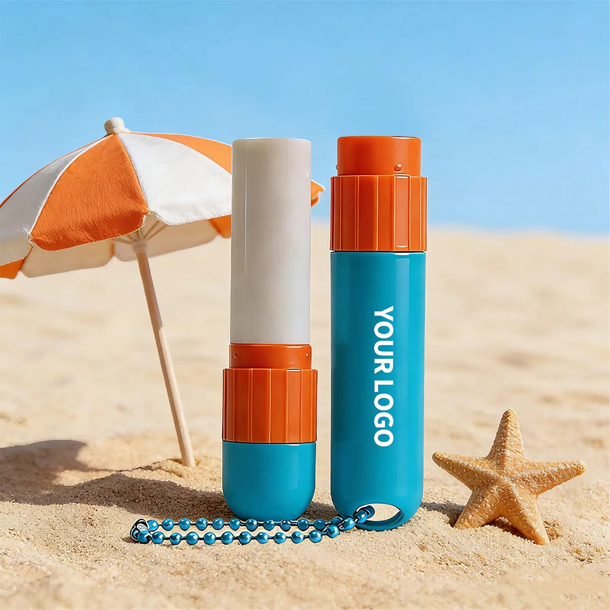Kaiya portable lip balm stick container in a playful summer design