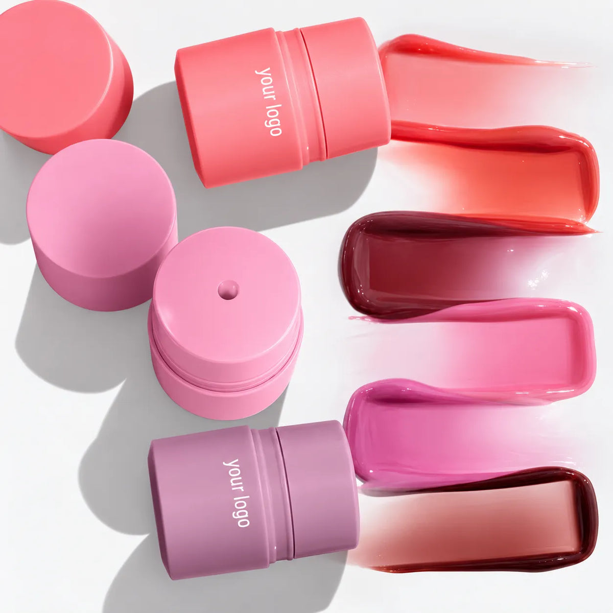 KAIYA lip mask factory texture development showing different formula consistencies, pickup behavior and spread performance.