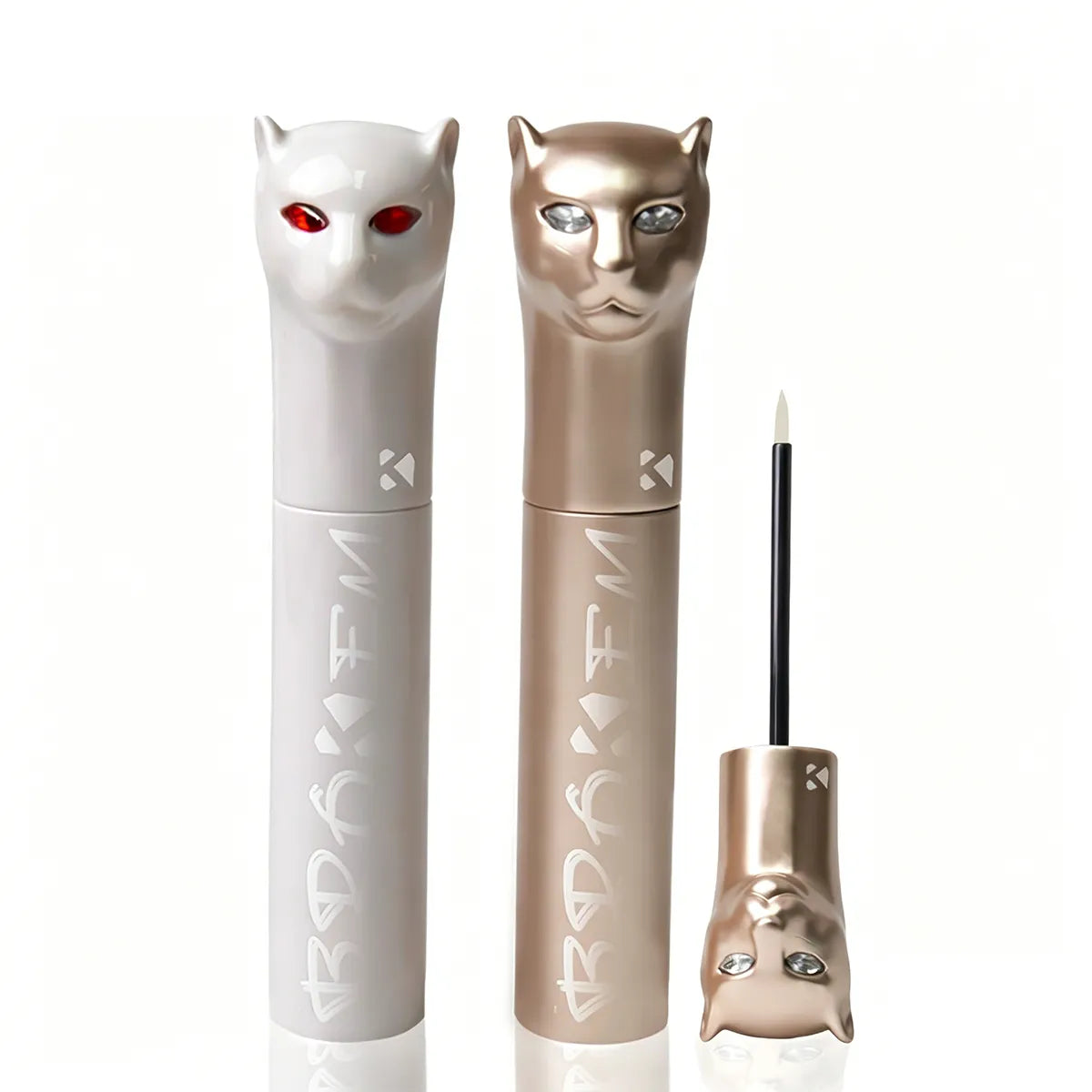 Kaiya liquid eyeliner tube packaging with custom decorative cap and slim applicator design