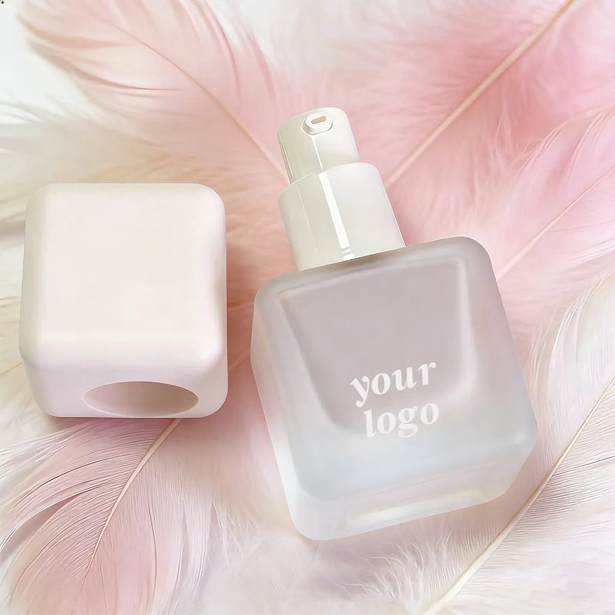 Kaiya liquid foundation packaging in a square foundation bottle with a soft matte finish