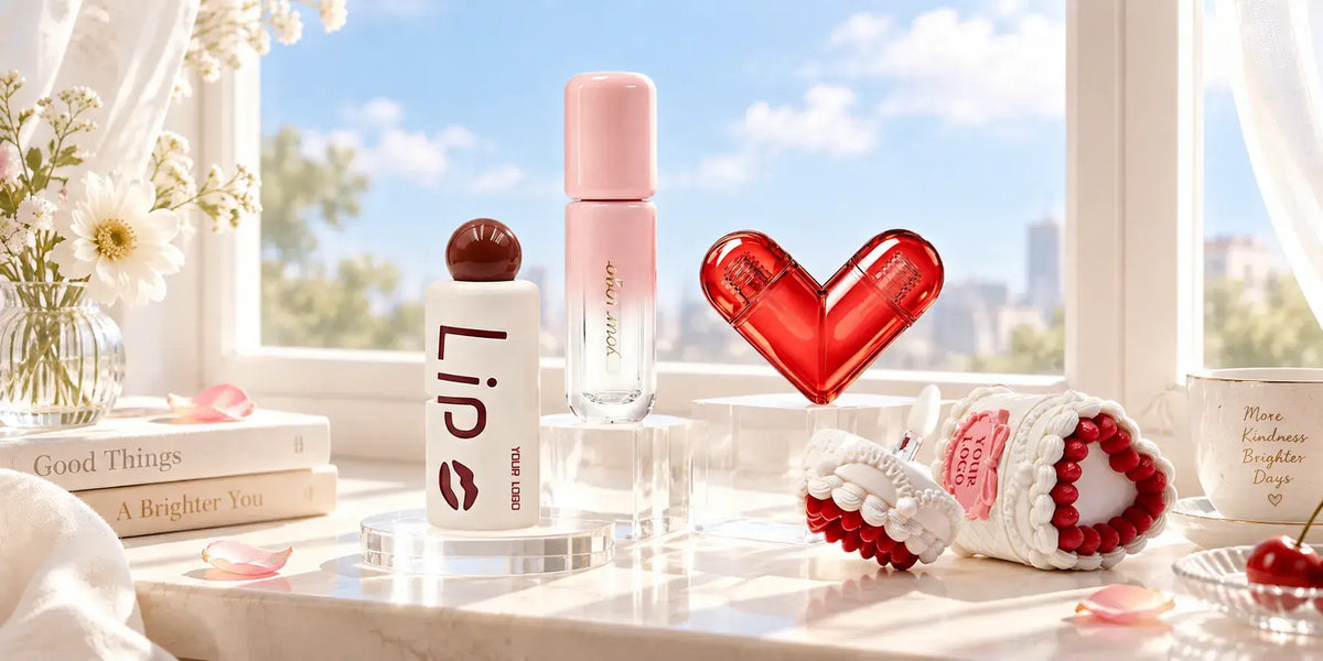 KAIYA liquid lipstick containers in custom shapes for beauty brand packaging projects