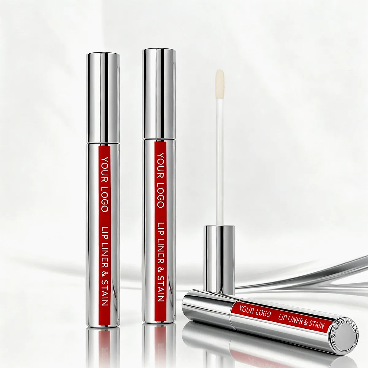 Liquid lipstick tubes showing slim structural design for packaging optimization by KAIYA