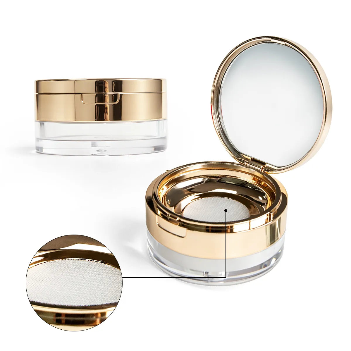 Loose powder container with sifter for custom loose powder packaging by Kaiya