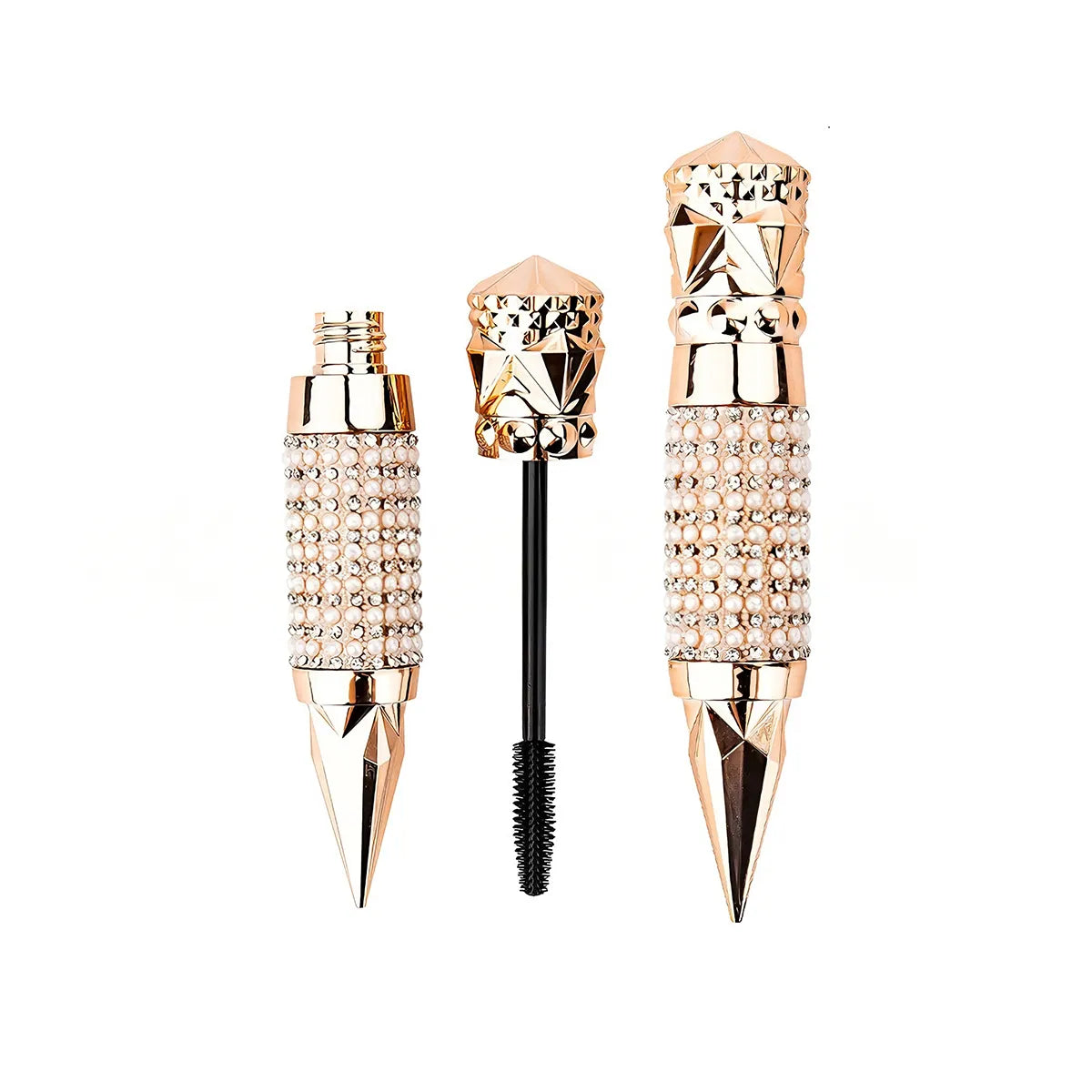 Kaiya luxury cosmetic packaging in an ornate gold mascara tube design