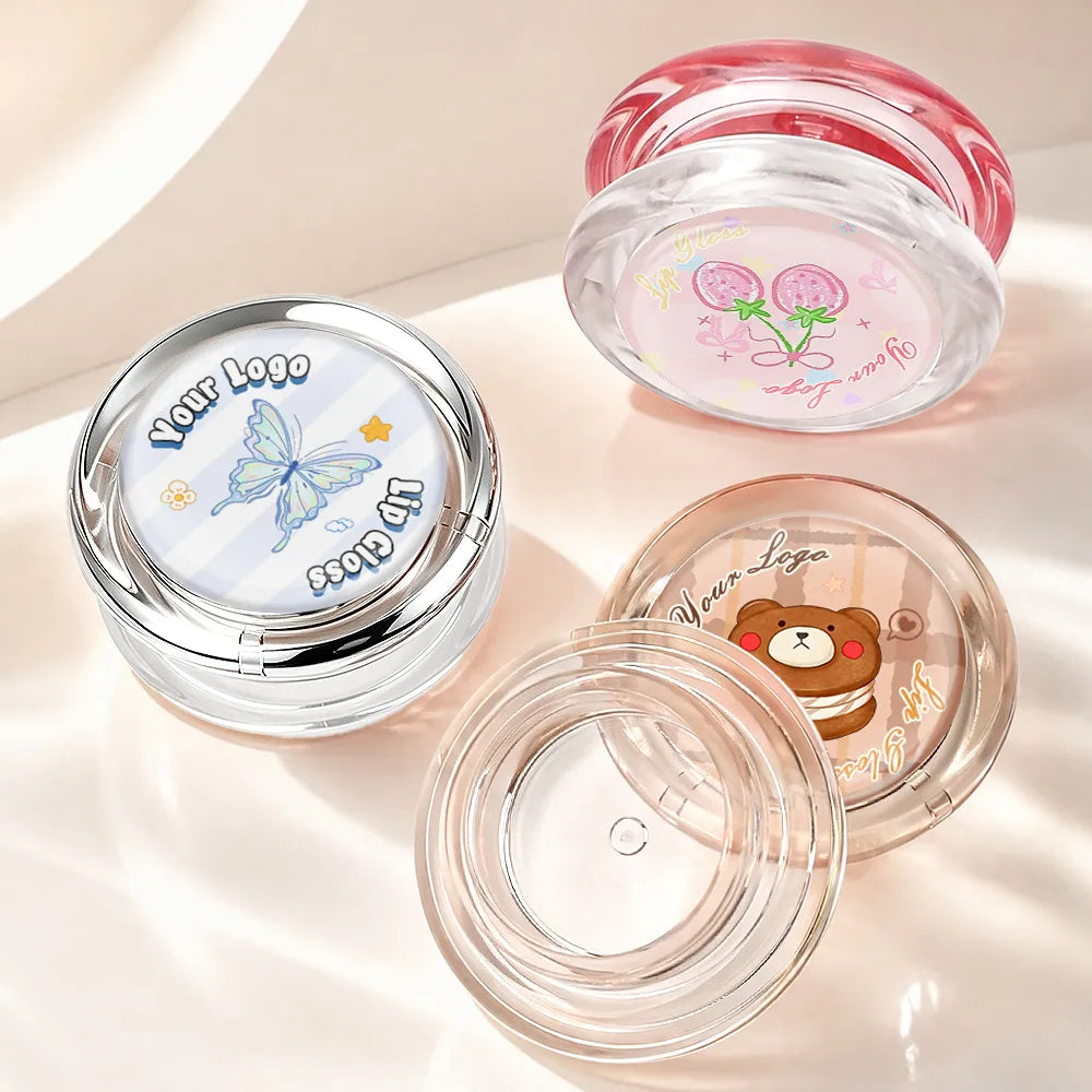 3D printing makeup compact case with custom decorative artwork, showing cute round compact packaging for color cosmetic brands.