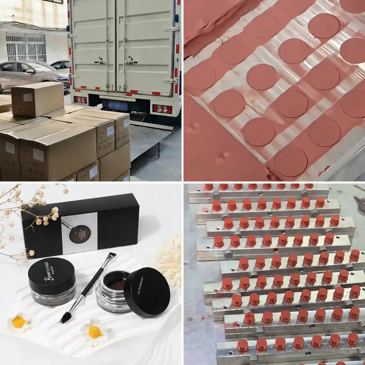 Makeup manufacturers China production, packing, and shipment support for finished color cosmetics