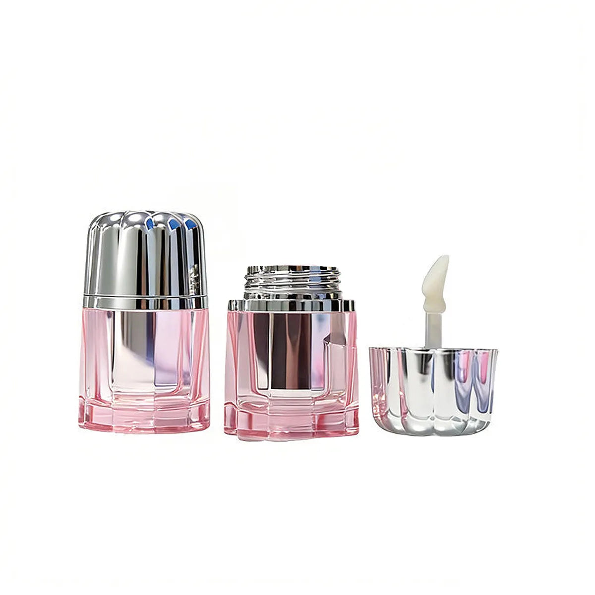 Kaiya mini lip gloss tubes in clear pink design for cute lip gloss packaging and custom lip care collections.