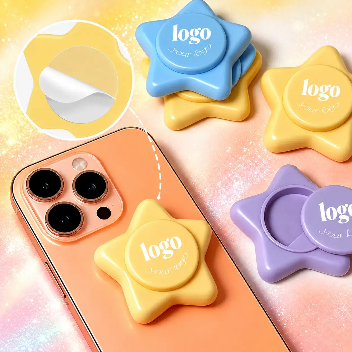 KAIYA phone-attachable makeup palette container in a star-shaped compact design