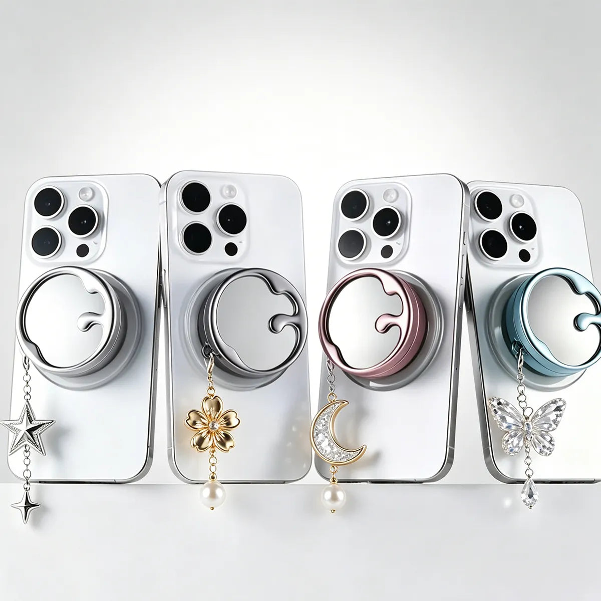Phone-attachable KAIYA refillable compact powder case designed for convenient daily carrying
