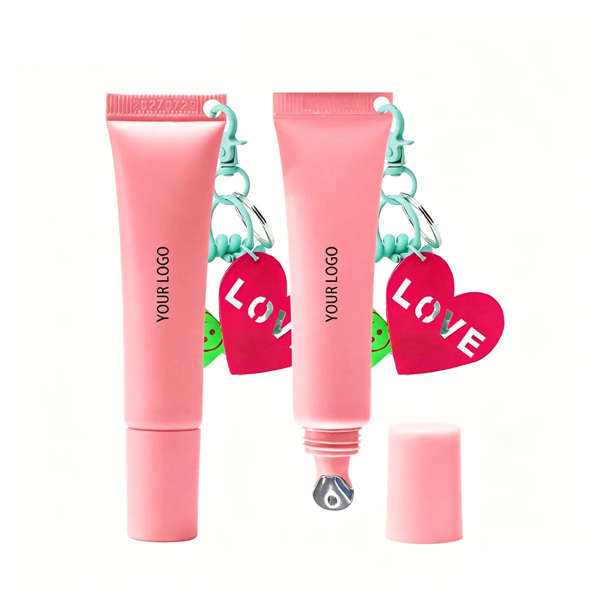 Kaiya pink empty lip gloss tube with applicator for custom lip gloss packaging