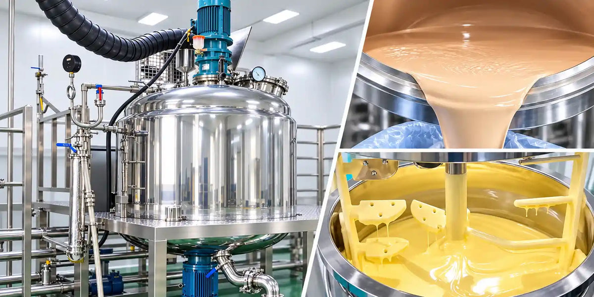 Private label foundation manufacturer process showing foundation brief review, liquid foundation production equipment and sampling workflow at KAIYA