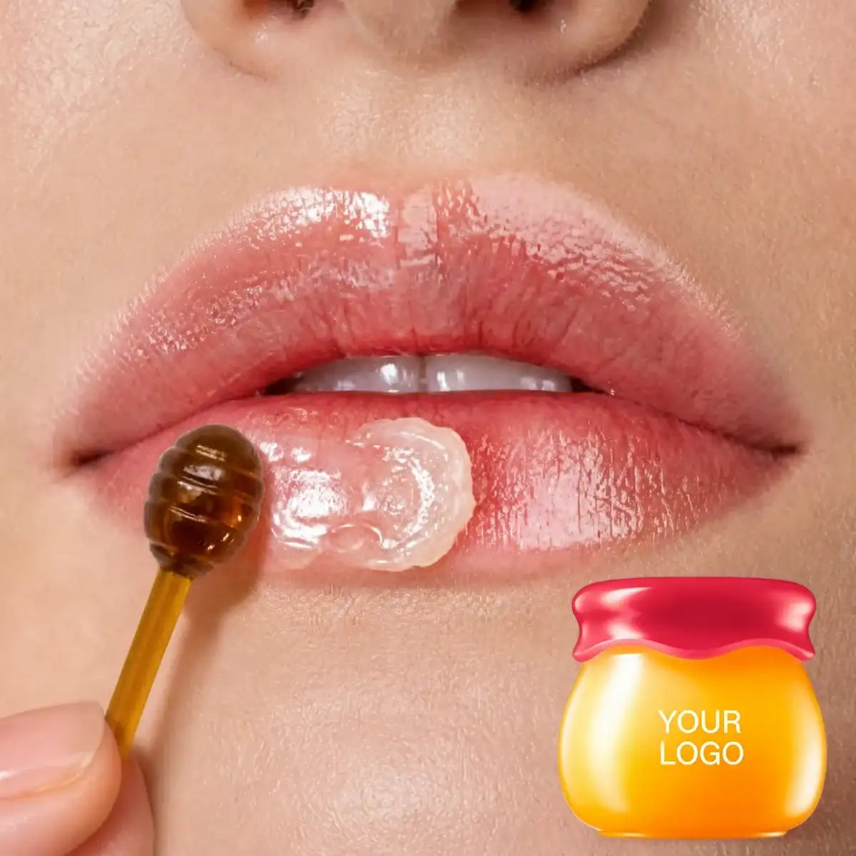 KAIYA private label lip mask with rich occlusive texture, glossy coating and custom jar packaging for beauty brands.