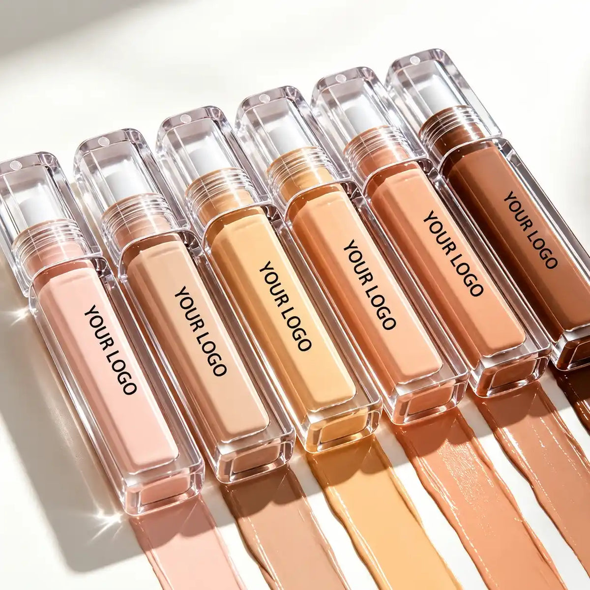 Private label liquid foundation in multiple shades developed for custom beauty brand projects by KAIYA